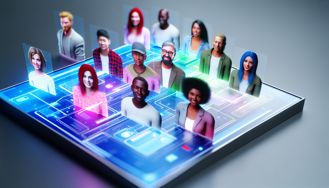 alt_text: Modern cover for 'ambgogo ทางเข้า' showcasing a vibrant, user-friendly tech interface with diverse users.